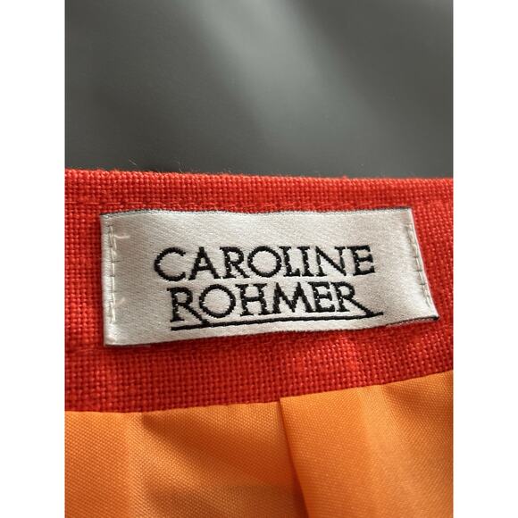 Vintage Caroline Rohmer Pencil Skirt Women Small Orange Librarian Chic Secretary - Picture 7 of 7